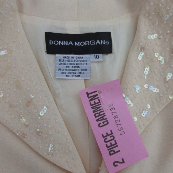 Donna Morgan Maxi Skirt Suit Size 10 Yellow Bead & Sequined Embellished Formal - Picture 3 of 10